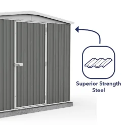 Absco 7.5 X 5ft Regent Metal Apex Shed - Grey -Shed And Soil Sales 13440860 1034929163842015