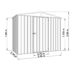 Absco 7.5 X 5ft Regent Metal Apex Shed - Grey -Shed And Soil Sales 13440860 1374929163565112