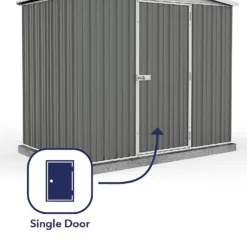 Absco 7.5 X 5ft Regent Metal Apex Shed - Grey -Shed And Soil Sales 13440860 1444929163722597