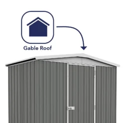 Absco 7.5 X 5ft Regent Metal Apex Shed - Grey -Shed And Soil Sales 13440860 2044929163652769