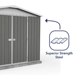 Absco 10x12ft Regent Metal Apex Shed - Grey 16 Absco 10x12ft Regent Metal Apex Shed - Grey -Shed And Soil Sales 13440862 1594929163982184