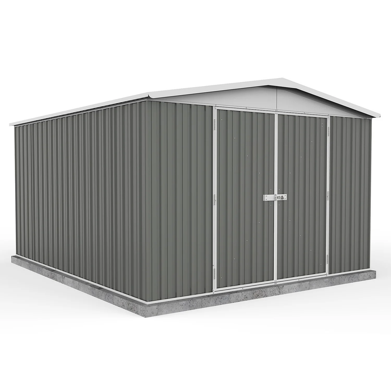 Absco 10x12ft Regent Metal Apex Shed - Grey 3 Absco 10x12ft Regent Metal Apex Shed - Grey