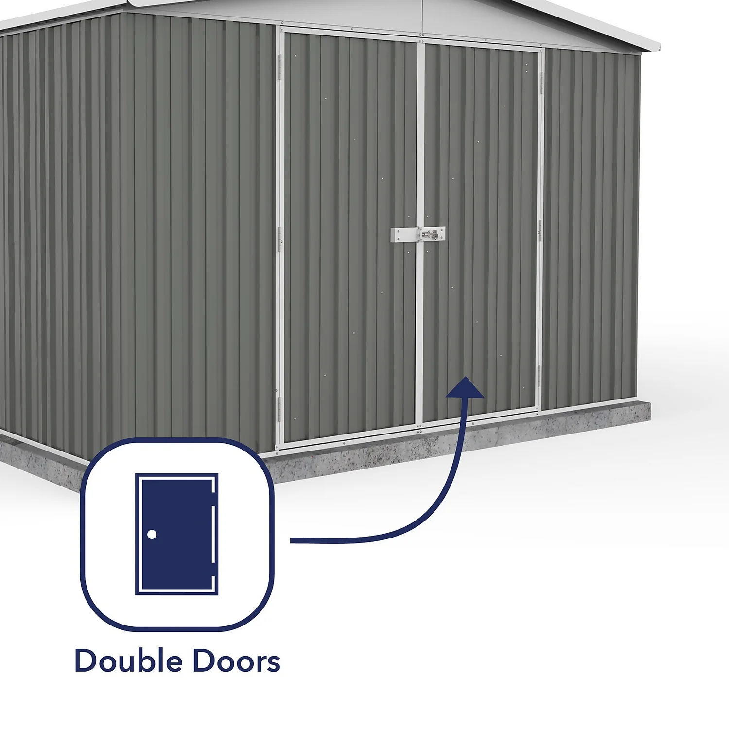 Absco 10x12ft Regent Metal Apex Shed - Grey 7 Absco 10x12ft Regent Metal Apex Shed - Grey - Image 5