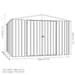 Absco 10x12ft Regent Metal Apex Shed - Grey 12 Absco 10x12ft Regent Metal Apex Shed - Grey -Shed And Soil Sales 13440862 9724929163680840