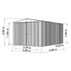 Absco 10 X 15ft Utility Workshop Apex Metal Shed - Zinc -Shed And Soil Sales 13440863 1074929163582140