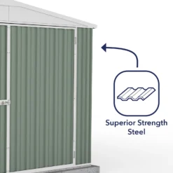 Absco 10x20ft Utility Workshop Apex Metal Shed - Green -Shed And Soil Sales 13440864 1034929163940589