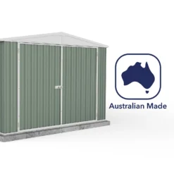 Absco 10x20ft Utility Workshop Apex Metal Shed - Green -Shed And Soil Sales 13440864 4094929163992498