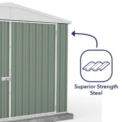 Absco 10 X 15ft Utility Workshop Apex Metal Shed - Green -Shed And Soil Sales 13440865 1364929164491347