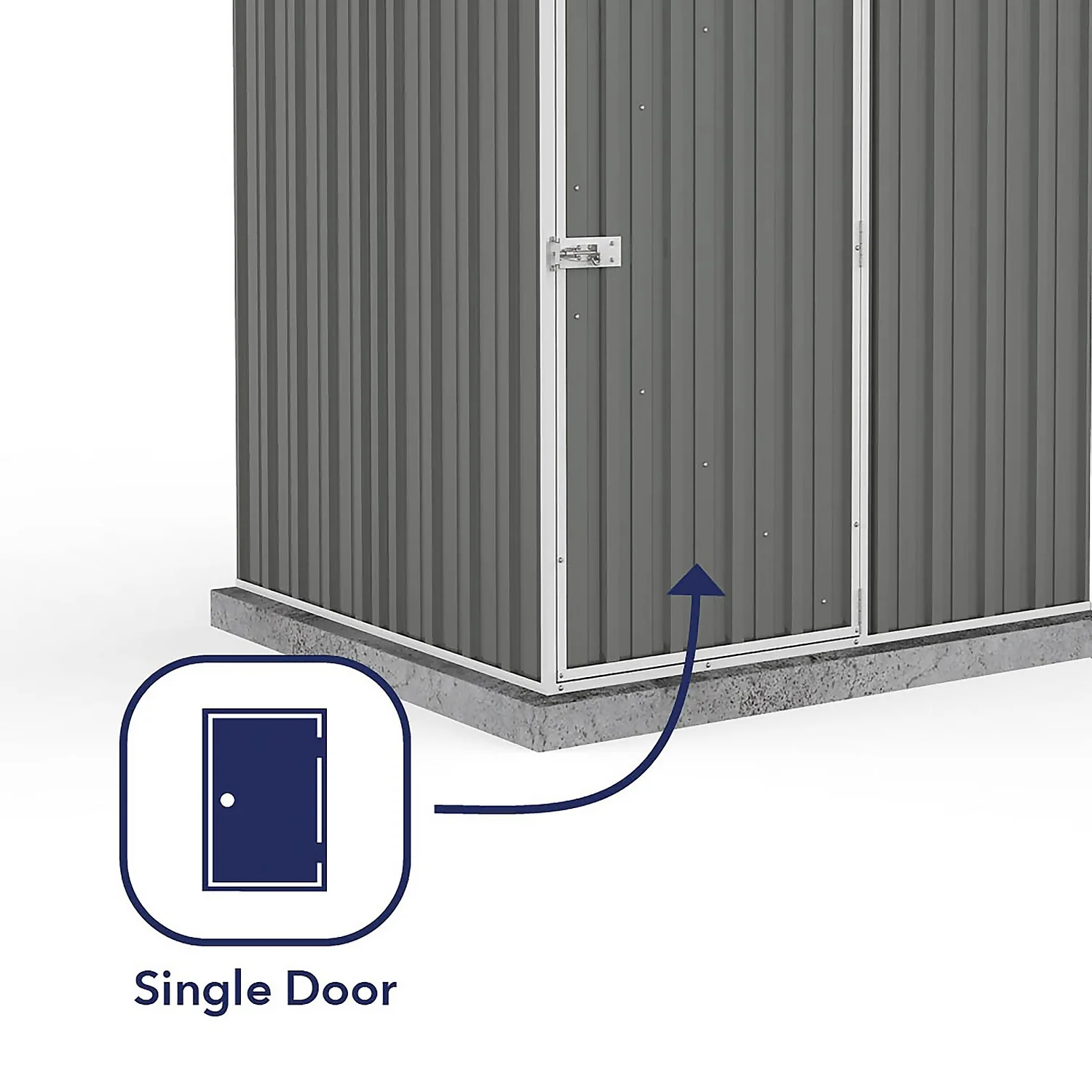 Absco 5 X 5ft Regent Metal Apex Shed - Grey 7 Absco 5 X 5ft Regent Metal Apex Shed - Grey - Image 5