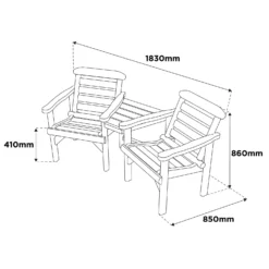 Anchor Fast FSC Weydale Rustic Alcove Garden Seat -Shed And Soil Sales 13452072 1114929379133367