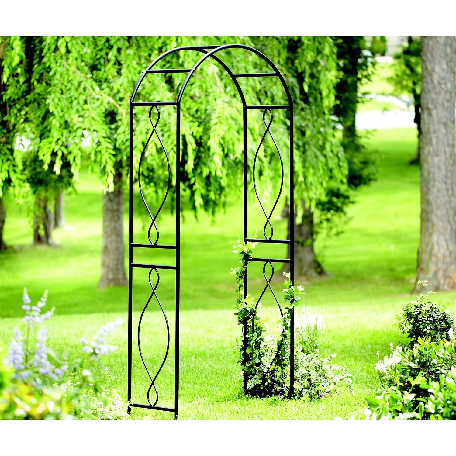 Panacea Arched Top Steel Garden Arch - Black 4 Panacea Arched Top Steel Garden Arch - Black - Image 2