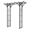 Panacea Flat Top Garden Steel Arch With Finials - Black -Shed And Soil Sales 13480859 2094931199679209
