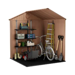 Keter Darwin Outdoor Apex Garden Storage Shed 6ft X 6ft - Brown -Shed And Soil Sales 13492315 1065036180672517
