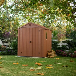 Keter Darwin Outdoor Apex Garden Storage Shed 6ft X 6ft - Brown -Shed And Soil Sales 13492315 1305036180721927