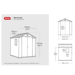 Keter Darwin Outdoor Apex Garden Storage Shed 6ft X 6ft - Brown -Shed And Soil Sales 13492315 1585036180175186
