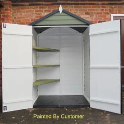 Shire 4x3ft Overlap Double Door Garden Tool Shed With Shelves -Shed And Soil Sales 13505226 1134926473805594