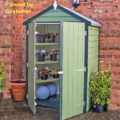Shire 4x3ft Overlap Double Door Garden Tool Shed With Shelves -Shed And Soil Sales 13505226 1434926473691135