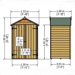 Shire 4x3ft Overlap Double Door Garden Tool Shed With Shelves -Shed And Soil Sales 13505226 1844926473758788