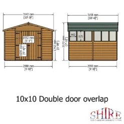 Shire 10 X 10ft Double Door Overlap Garden Shed - Including Installation 15 Shire 10 X 10ft Double Door Overlap Garden Shed - Including Installation -Shed And Soil Sales 13505228 1384926471328884