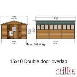 Shire 10 X 15ft Double Door Overlap Garden Shed - Including Installation -Shed And Soil Sales 13505237 3824926472017729