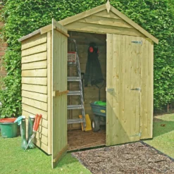 Shire 4x6ft Pressure Treated Double Door Overlap Garden Shed -Shed And Soil Sales 13505239 1424926485137650
