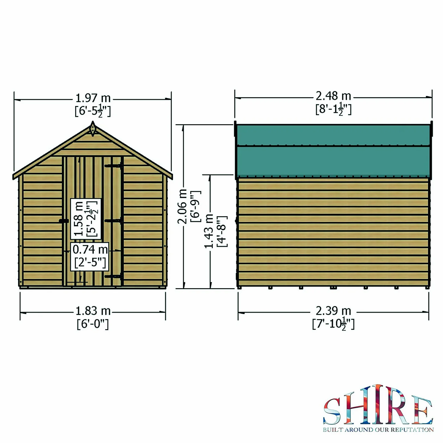 Shire 8x6ft Pressure Treated Overlap Garden Shed 5 Shire 8x6ft Pressure Treated Overlap Garden Shed - Image 3