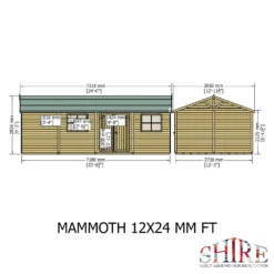 Shire 12 X 24ft Mammoth Double Door Garden Shed -Shed And Soil Sales 13505272 6304931991798699