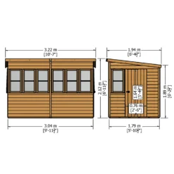 Shire 10 X 6ft Sun Pent Shed - Including Installation -Shed And Soil Sales 13505281 1844933734732687