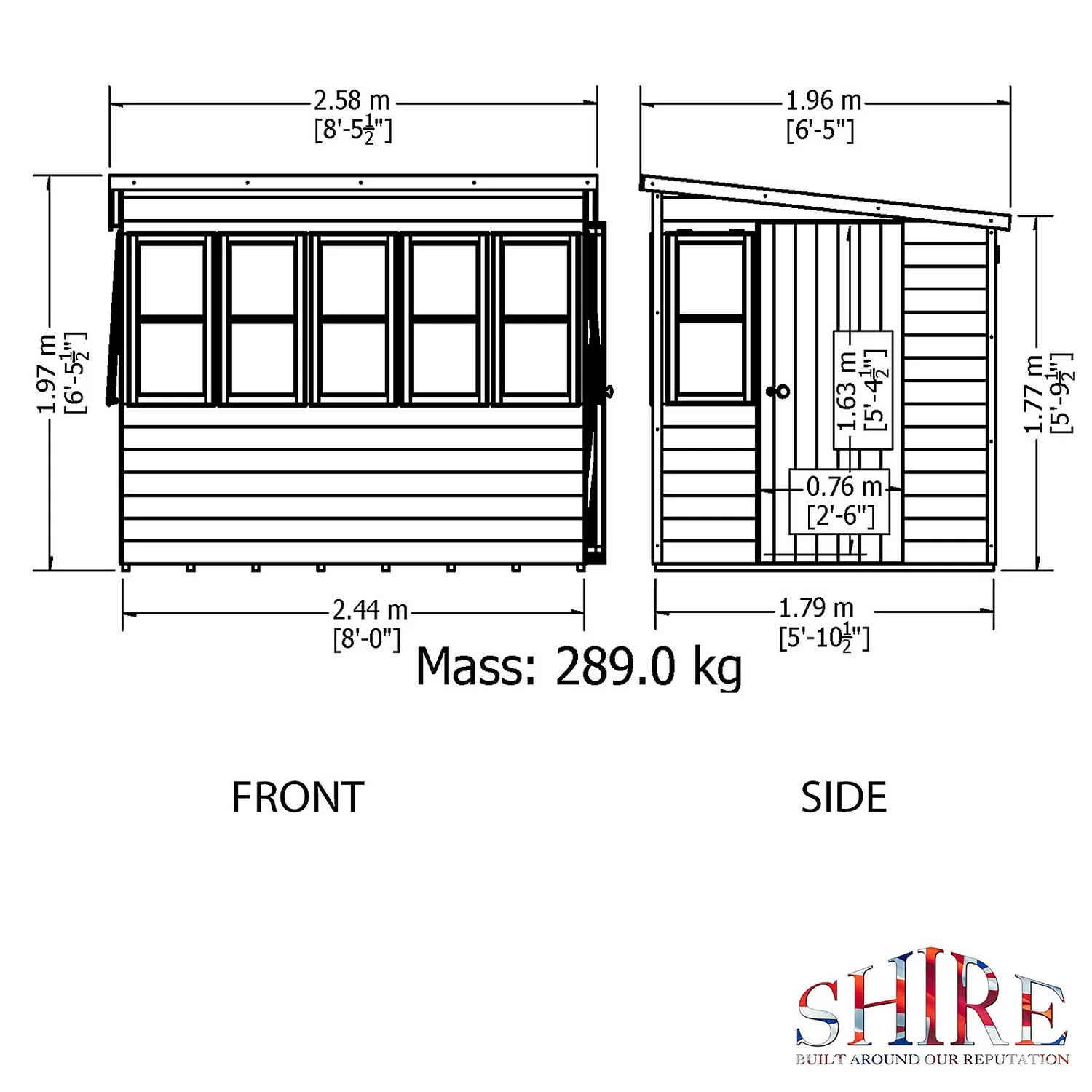 Shire 8 X 6ft Sun Pent Shed 5 Shire 8 X 6ft Sun Pent Shed - Image 3