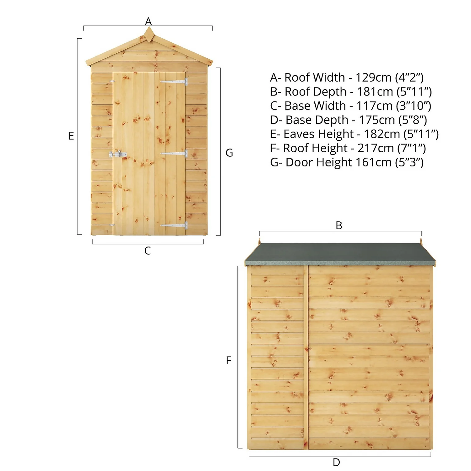 Mercia 6ft X 4ft Premium Windowless Shiplap Apex Shed 8 Mercia 6ft X 4ft Premium Windowless Shiplap Apex Shed - Image 6