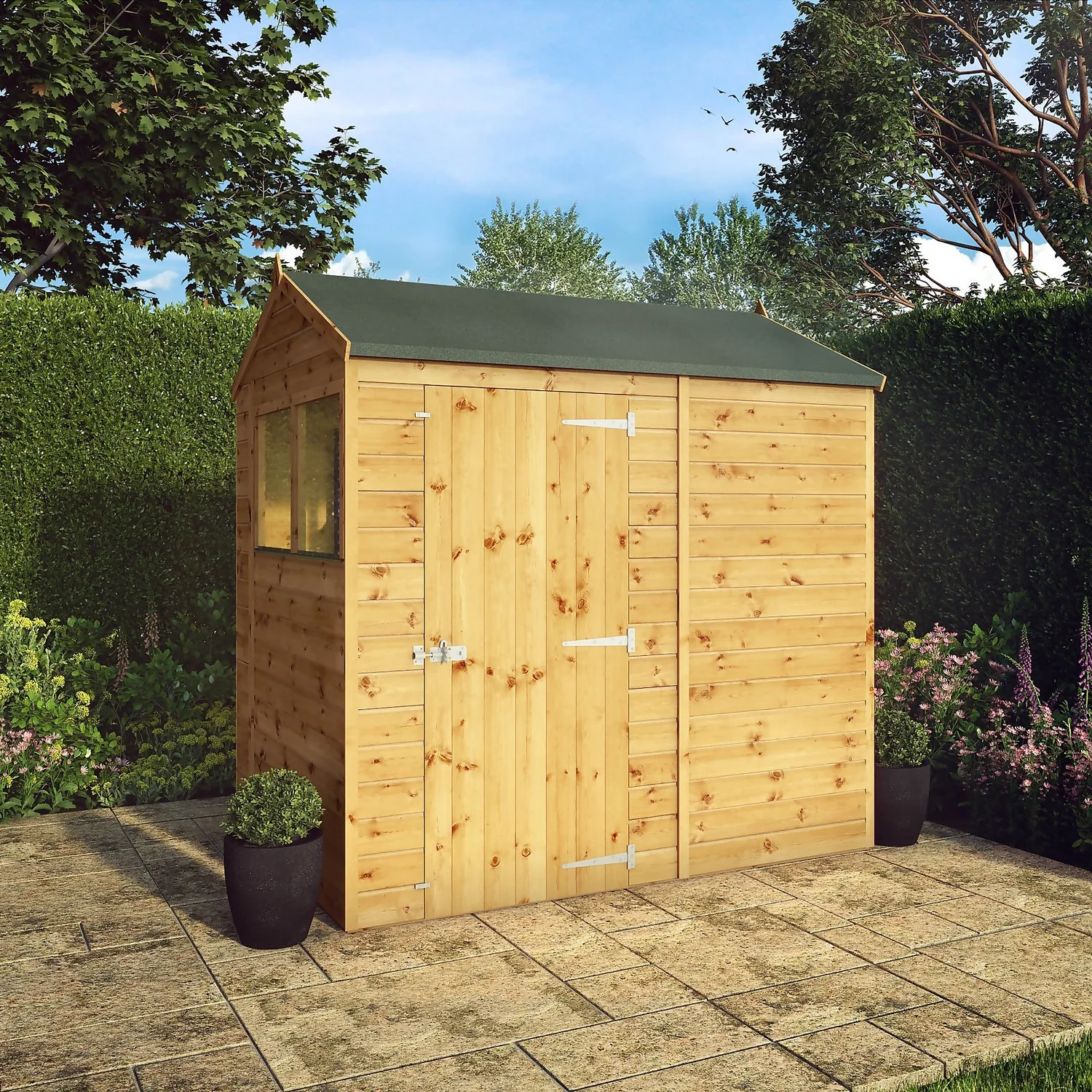 Mercia 7ft X 5ft Premium Shiplap Reverse Apex Shed - Including Installation 4 Mercia 7ft X 5ft Premium Shiplap Reverse Apex Shed - Including Installation - Image 2