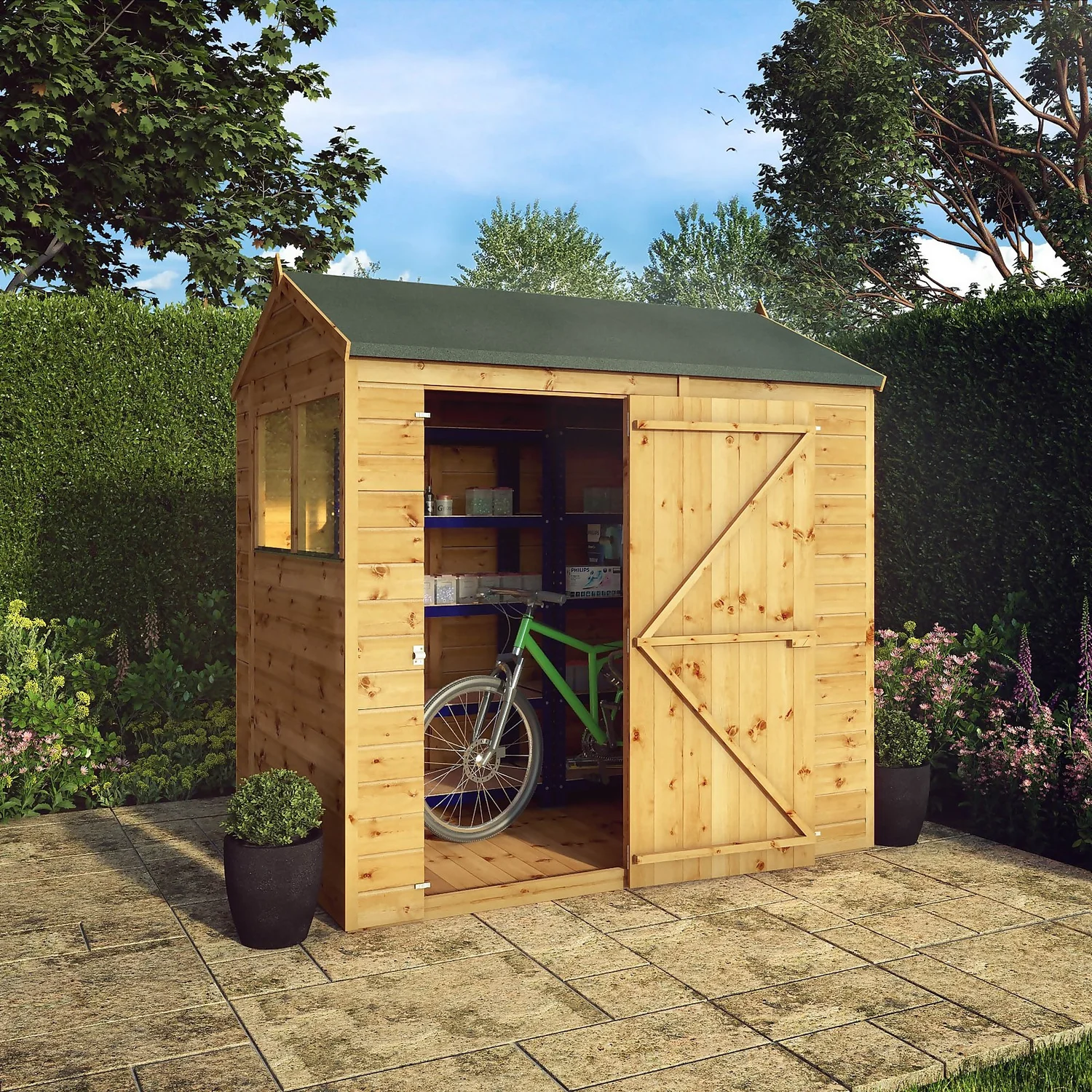 Mercia 7ft X 5ft Premium Shiplap Reverse Apex Shed - Including Installation 11 Mercia 7ft X 5ft Premium Shiplap Reverse Apex Shed - Including Installation - Image 9