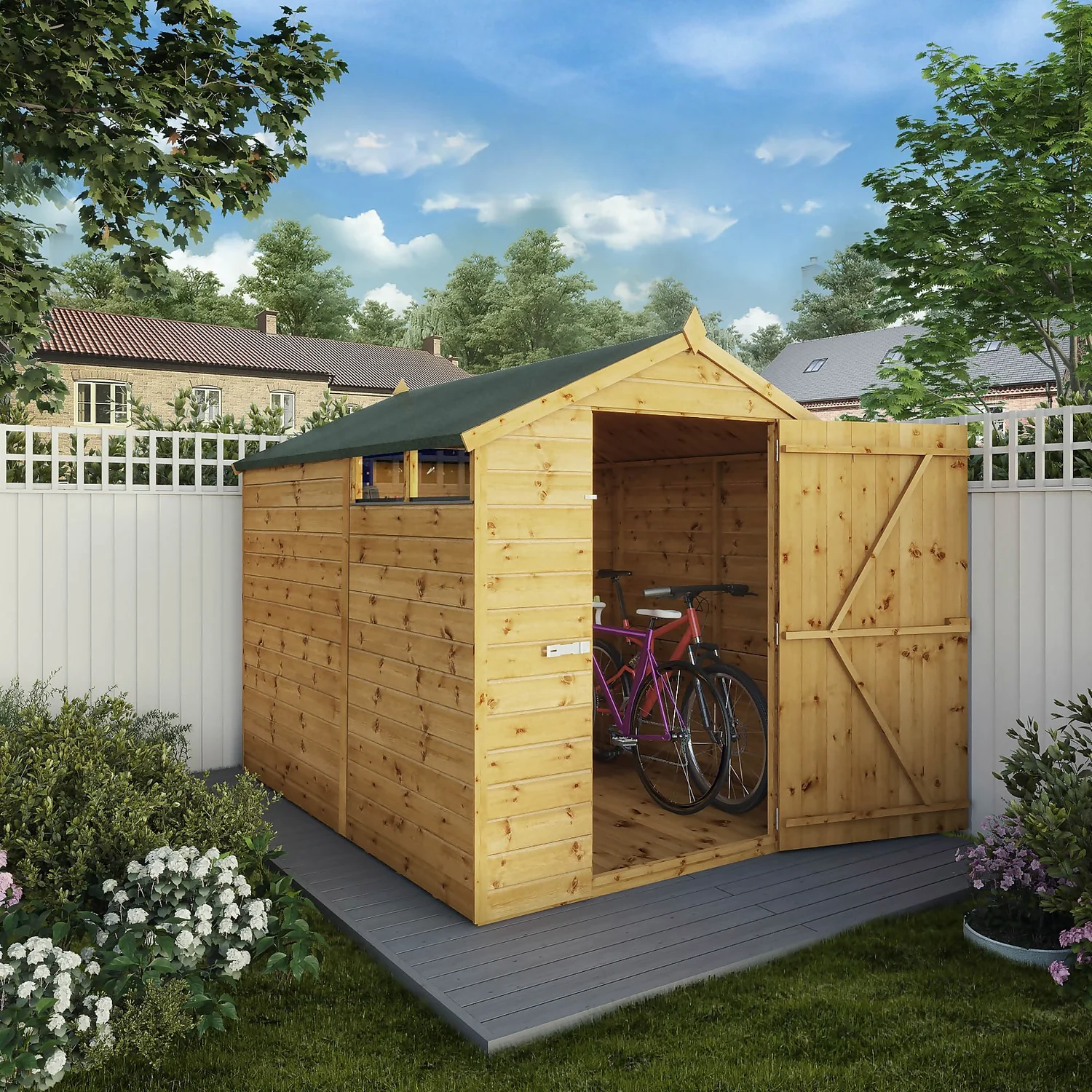 Mercia 8ft X 6ft Premium Shiplap Security Apex Shed - Including Installation 4 Mercia 8ft X 6ft Premium Shiplap Security Apex Shed - Including Installation - Image 2