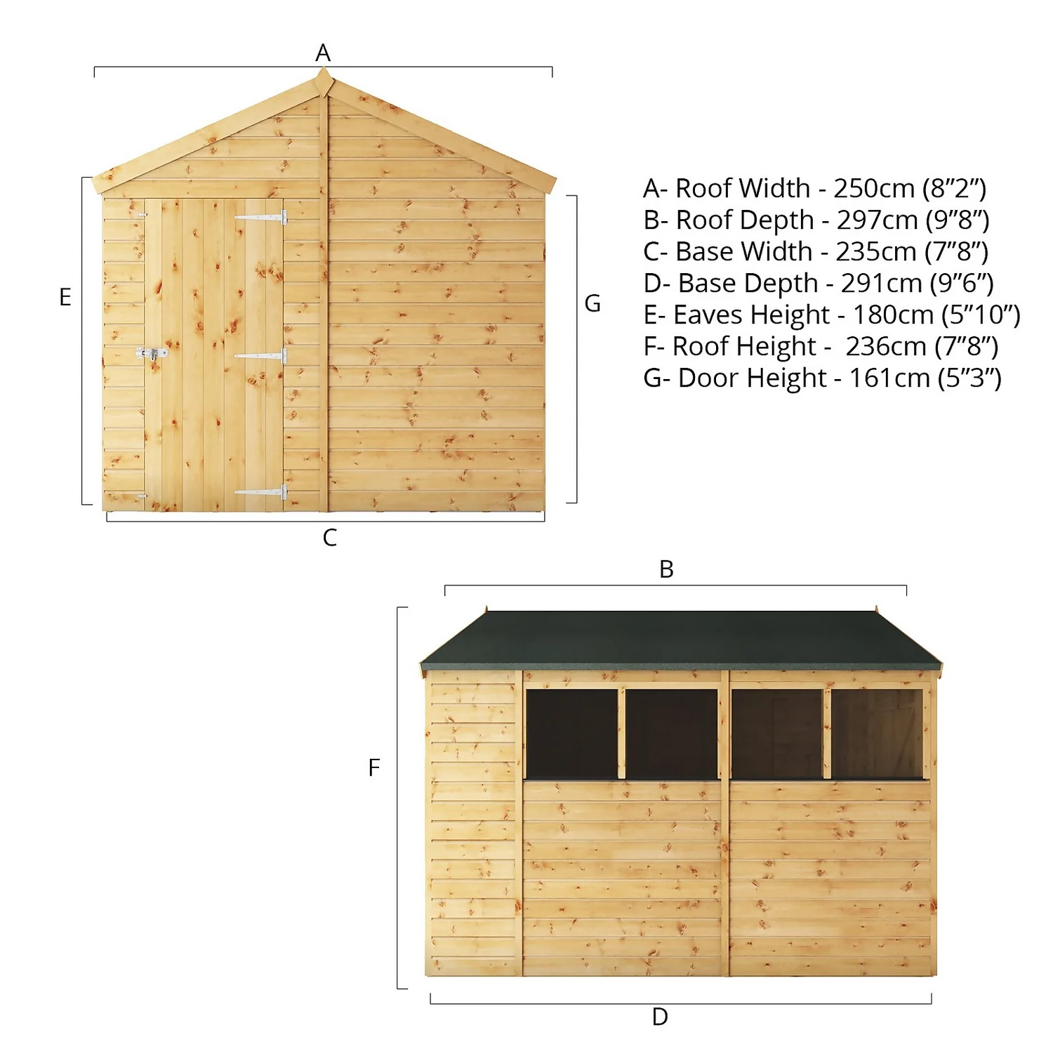 Mercia 10ft X 8ft Premium Shiplap Apex Shed - Including Installation 9 Mercia 10ft X 8ft Premium Shiplap Apex Shed - Including Installation - Image 7