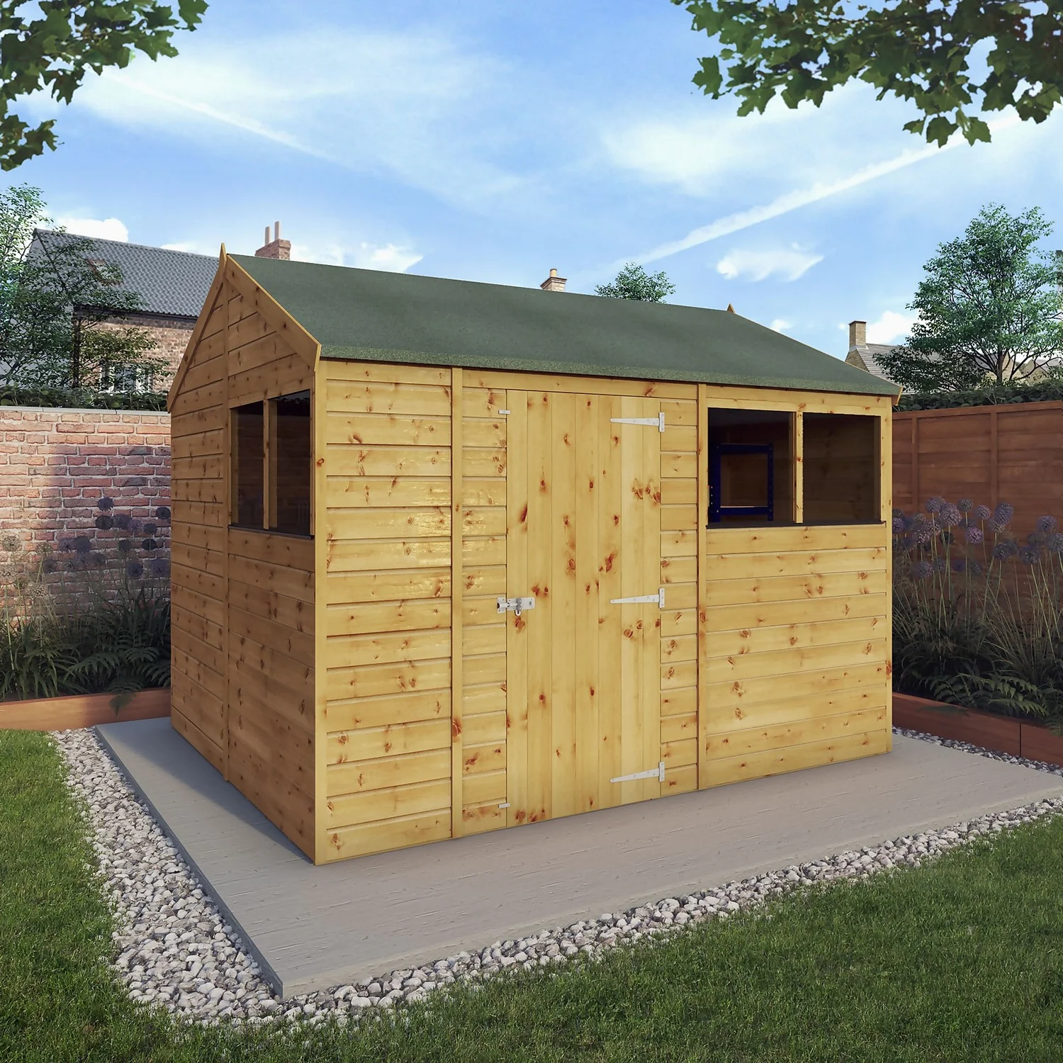 Mercia 10ft X 8ft Premium Shiplap Reverse Apex Shed - Including Installation 4 Mercia 10ft X 8ft Premium Shiplap Reverse Apex Shed - Including Installation - Image 2