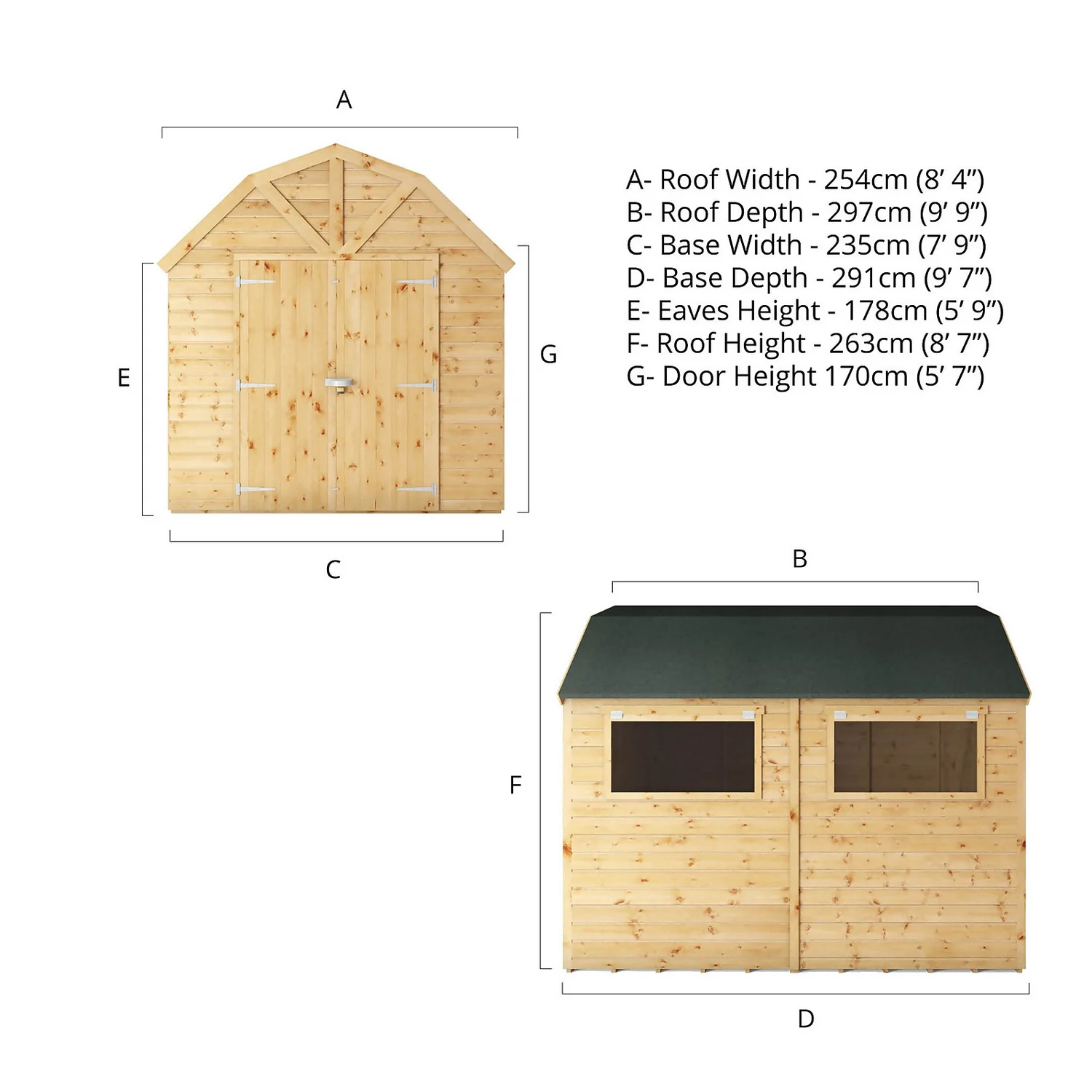 Mercia 10ft X 8ft Premium Shiplap Barn Shed 11 Mercia 10ft X 8ft Premium Shiplap Barn Shed - Image 9
