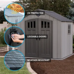 Lifetime Plastic Outdoor Storage Shed - 8x7.5ft -Shed And Soil Sales 13660827 1334949053189080