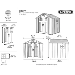 Lifetime Plastic Outdoor Storage Shed - 8x7.5ft -Shed And Soil Sales 13660827 1744949053235238