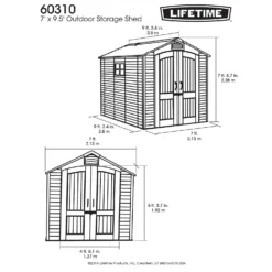 Lifetime Plastic Outdoor Storage Shed - 7x9.5ft -Shed And Soil Sales 13660828 1714949045989926