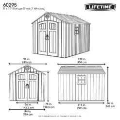 Lifetime Plastic Outdoor Storage Shed - 8x10ft -Shed And Soil Sales 13660829 1284949046040122