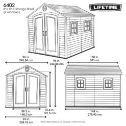 Lifetime Plastic Outdoor Storage Shed - 8x12.5ft 13 Lifetime Plastic Outdoor Storage Shed - 8x12.5ft -Shed And Soil Sales 13660830 1565012583932607