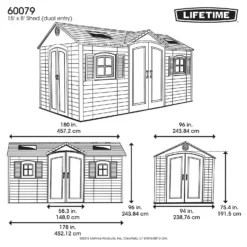 Lifetime 15 X 8ft Outdoor Storage Shed - Installation Included -Shed And Soil Sales 13911312 3424978028043366