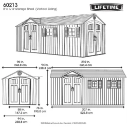 Lifetime 17.5 X 8ft Dual Entry Outdoor Storage Shed - Installation Included -Shed And Soil Sales 13911315 9014978028237736