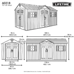 Lifetime 15 X 8ft Rough Cut Dual Entry Outdoor Storage Shed - Installation Included -Shed And Soil Sales 13911316 5044978028394780