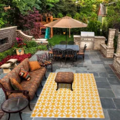 Homebase Outdoor Rug - Mustard 120x180cm -Shed And Soil Sales 13953332 1264989199281348