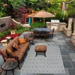 Homebase Outdoor Rug - Grey 240x300cm -Shed And Soil Sales 13953340 6054989199320450