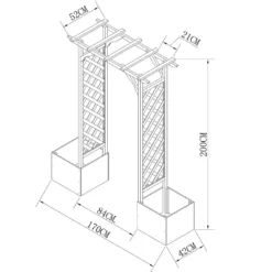 Homebase Wooden Garden Arched Trellis With Planters -Shed And Soil Sales 13967032 2065060441143863