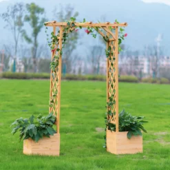Homebase Wooden Garden Arched Trellis With Planters -Shed And Soil Sales 13967032 8695014369188411