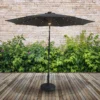 Parasol With Solar Lights 2.7m - Dark Grey -Shed And Soil Sales 13998274 1945005795344072
