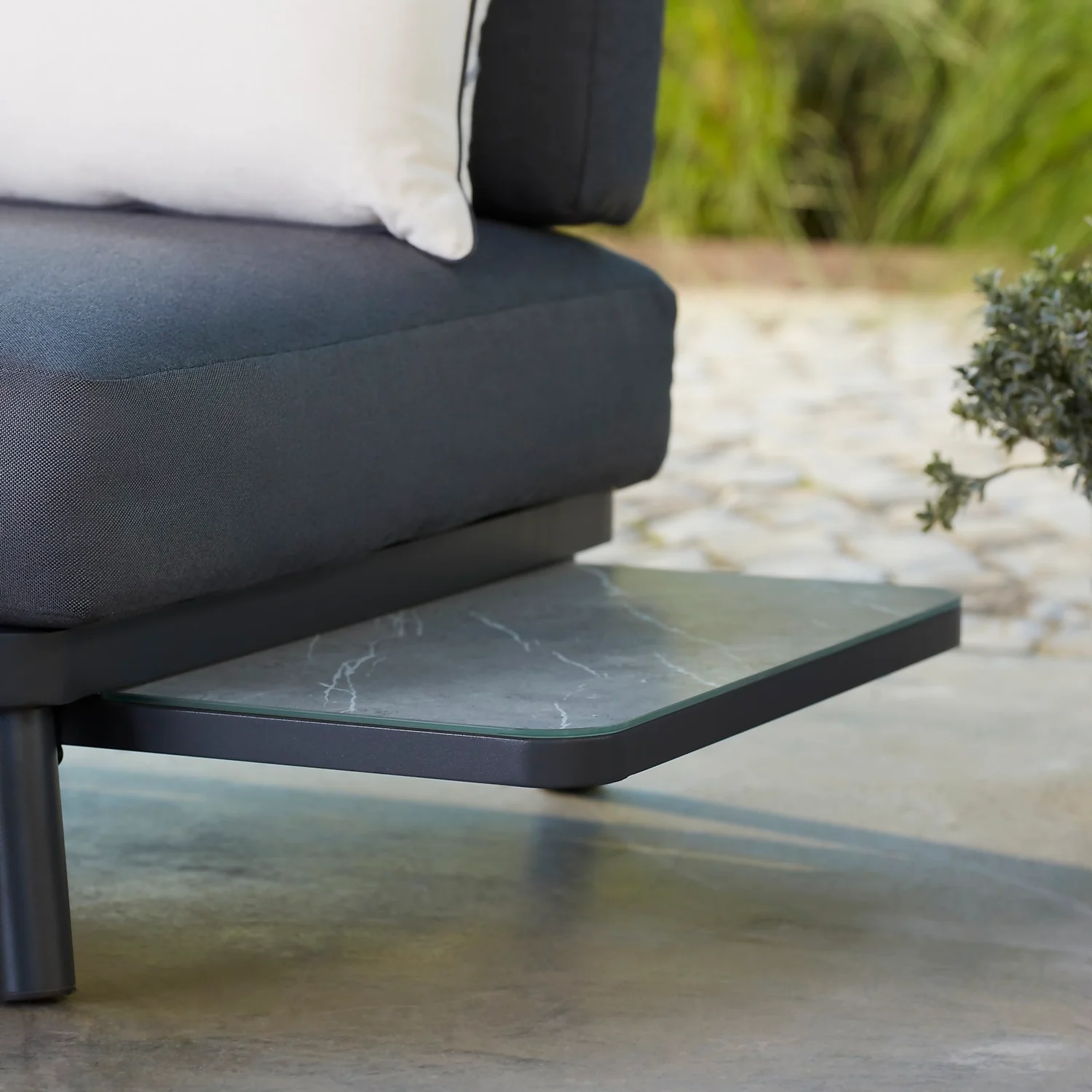 Heba Grey Metal Garden Corner Sofa Set 7 Heba Grey Metal Garden Corner Sofa Set - Image 5